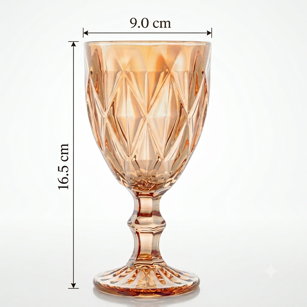 Jogo de 6 Taças de Vidro Diamond 330ml