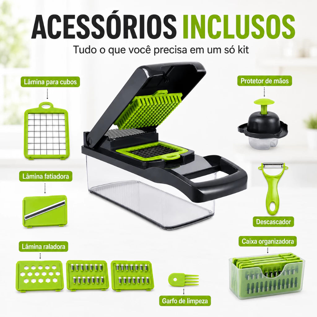 Cortador e Fatiador de Legumes Multifuncional 16 em 1